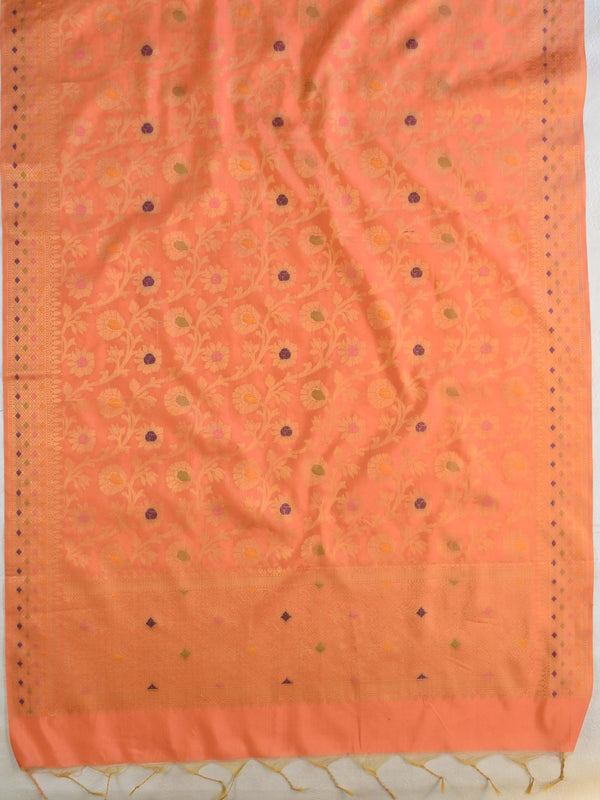 Banarasee Art Silk Jaal Design Dupatta-Peach