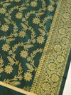 Banarasee Art Silk Jaal Design Dupatta-Deep Green