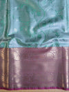 Banarasee Art Silk Floral Salwar Kameez Fabric & Dupatta-Green