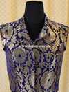 Banarasee Pure Silk Brocade Fabric Blouse-Deep Blue
