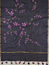Banarasee Pure Handloom Chanderi Hand Painted Dupatta-Blue