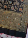 Banarasee Art Silk Jaal Design Dupatta-Black