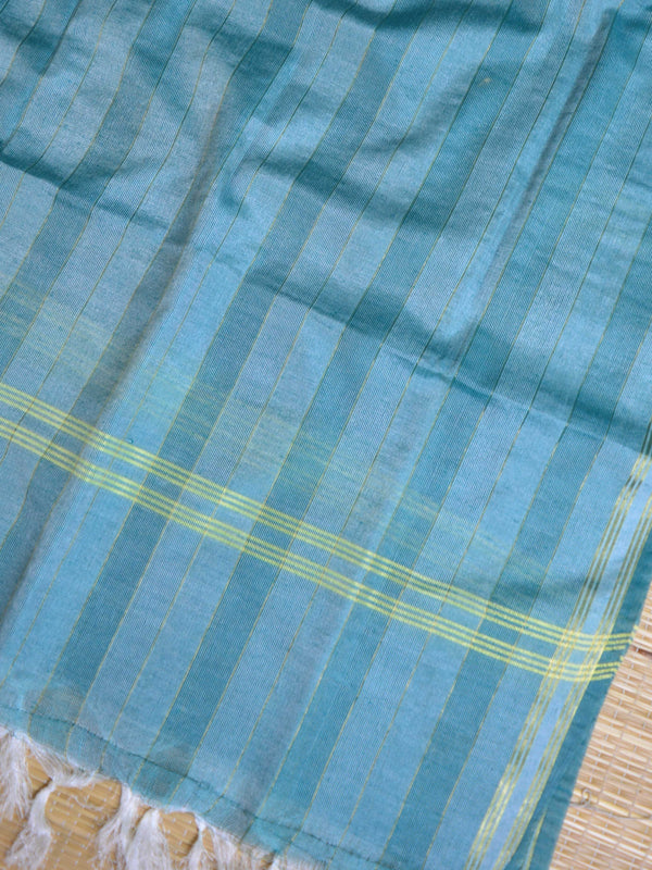 Banarasee Art Silk Floral Salwar Kameez Fabric & Dupatta-Green