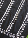 Handloom Mul Cotton Ajrakh Print Saree-Black