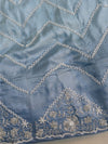 Banarasee Semi-Stitched Hand-Work Ombre Dye Zig-Zag Design Lehenga Blouse & Dupatta-Grey