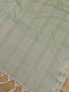 Banarasee Brocade Salwar Kameez Fabric With Cotton Silk Dupatta-Green
