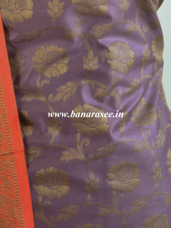Banarasee Cotton Mix Ghichha Work Salwar Kameez Fabric With Contrast Dupatta-Wine & Red