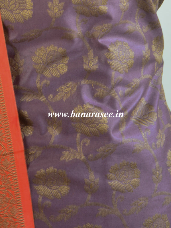 Banarasee Cotton Mix Ghichha Work Salwar Kameez Fabric With Red Dupatta-Wine