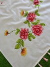 Banarasee Chanderi Handpainted Saree-White