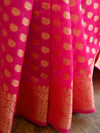 Banarasee Cotton Silk Saree With Zari Buti & Border-Pink