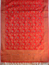 Banarasee Art Silk Jaal Design Dupatta-Red