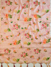 Banarasee Handloom Pure Muga Silk Digital Print Dupatta-Pink