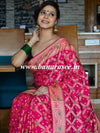Banarasee Handwoven Semi-Chiffon Saree With Bandhej & Floral Border-Pink