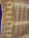 Banarasee Art Silk Saree With Floral Woven Design Contrast Beige Pallu-Blue