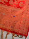 Banarasee Art Silk Jaal Design Dupatta-Red