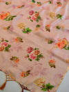 Banarasee Handloom Pure Muga Silk Digital Print Dupatta-Pink