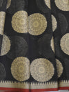 Banarasee Cotton Silk Mix Saree With Big Round Resham Buta-Black