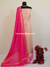 Banarasee Handwoven Satin Brocade Salwar Kameez Fabric & Hot Pink Art Silk Dupatta-Baby Pink