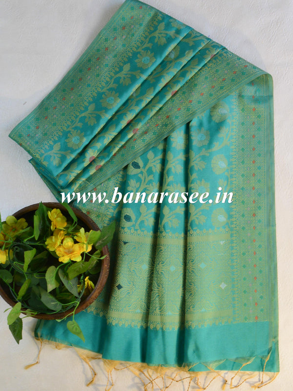 Banarasee Art Silk Jaal Design Dupatta-Light Blue