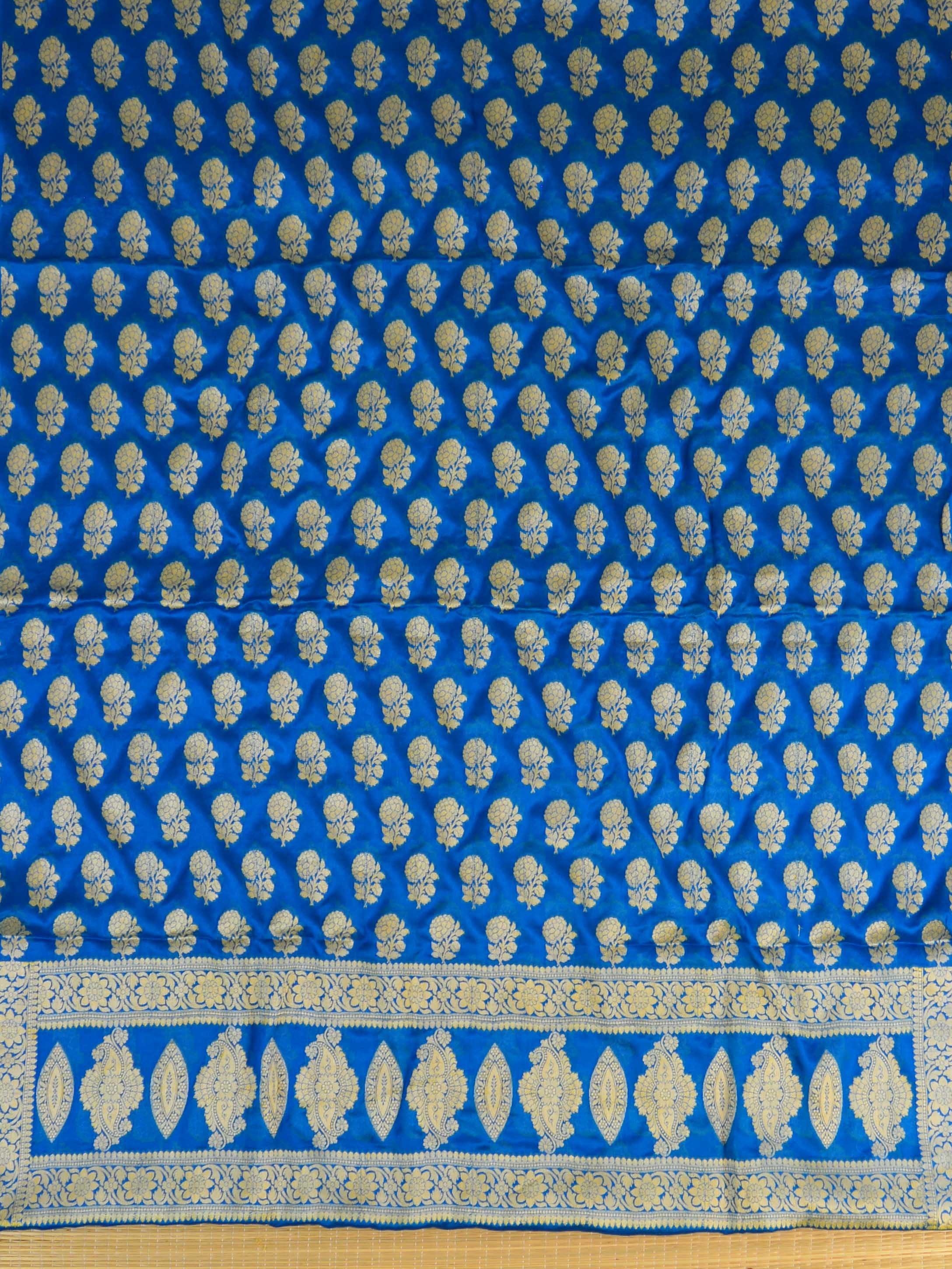 Banarasee Handloom Pure Chiffon Silk Salwar Kameez Set-Blue