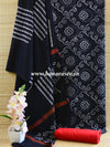 Handloom Mul Cotton Handblock Printed Suit Set-Black