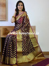Banarasee Cotton Silk Saree With Zari Buti & Border-Violet
