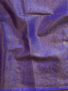 Banarasee Handloom Pure Linen By Tissue Metallic Shine Saree-Purple