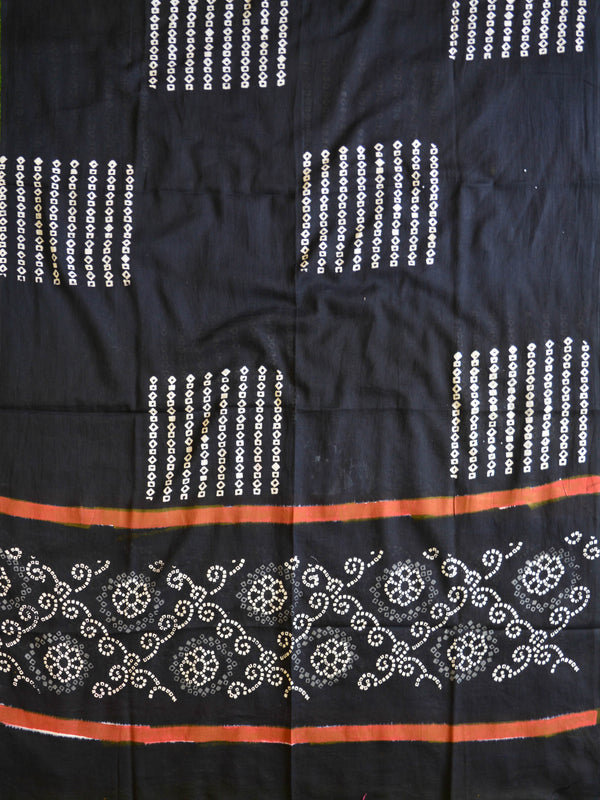 Handloom Mul Cotton Handblock Printed Suit Set-Black