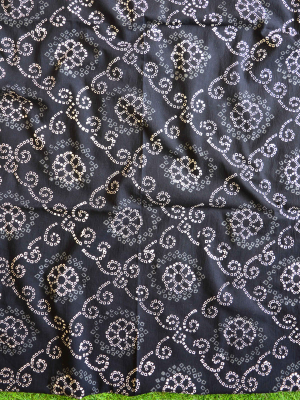 Handloom Mul Cotton Handblock Printed Suit Set-Black