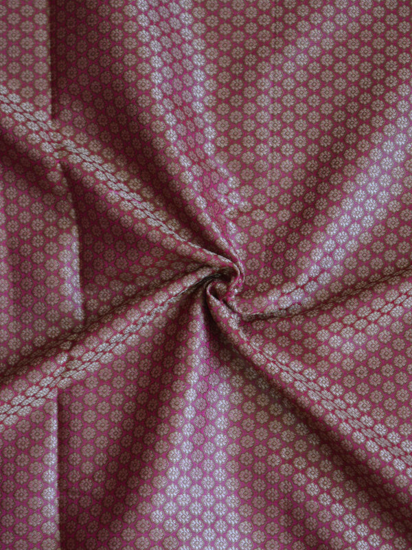 Banarasee Salwar Kameez Cotton Silk Resham Buti Woven Fabric-Magenta