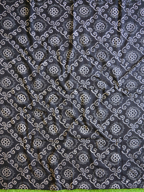 Handloom Mul Cotton Handblock Printed Suit Set-Black