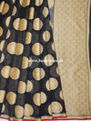 Banarasee Cotton Silk Mix Saree With Big Round Resham Buta-Black