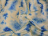 Banarasee Handloom Chanderi Shibori Dyed Saree With Contrast Blue Blouse-Off White