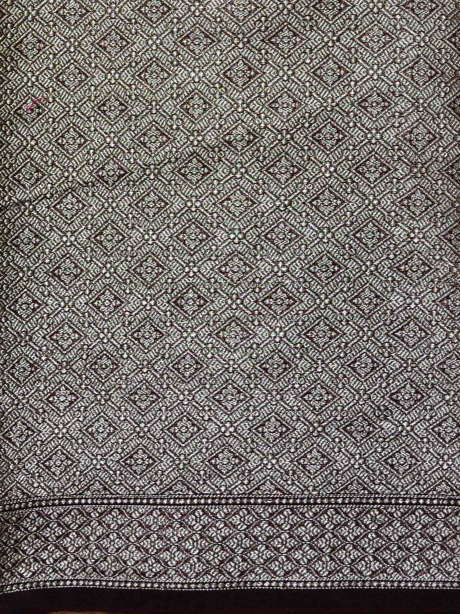 Banarasee Organza Mix Saree With Buti Design & Broad Meenakari Border-Brown