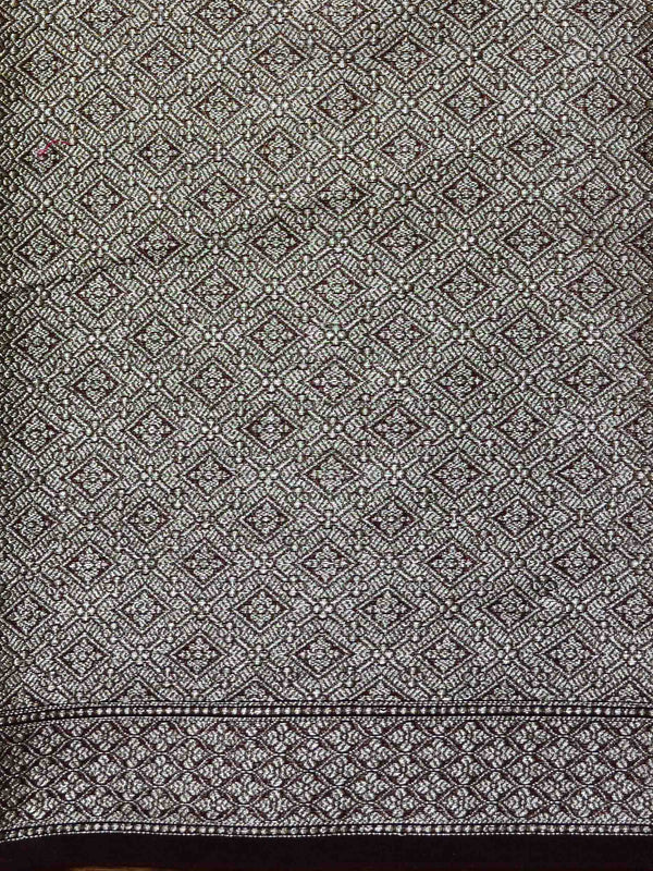 Banarasee Organza Mix Saree With Buti Design & Broad Meenakari Border-Brown