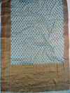 Banarasee Pure Chiffon Saree With Antique Zari Asharfi & Border-Blue