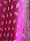Banarasee Salwar Kameez Cotton Silk Resham Buti Woven Fabric-Magenta
