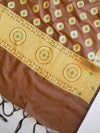 Banarasee Salwar Kameez Glossy Semi Silk Zari Jaal Work Fabric-Brown
