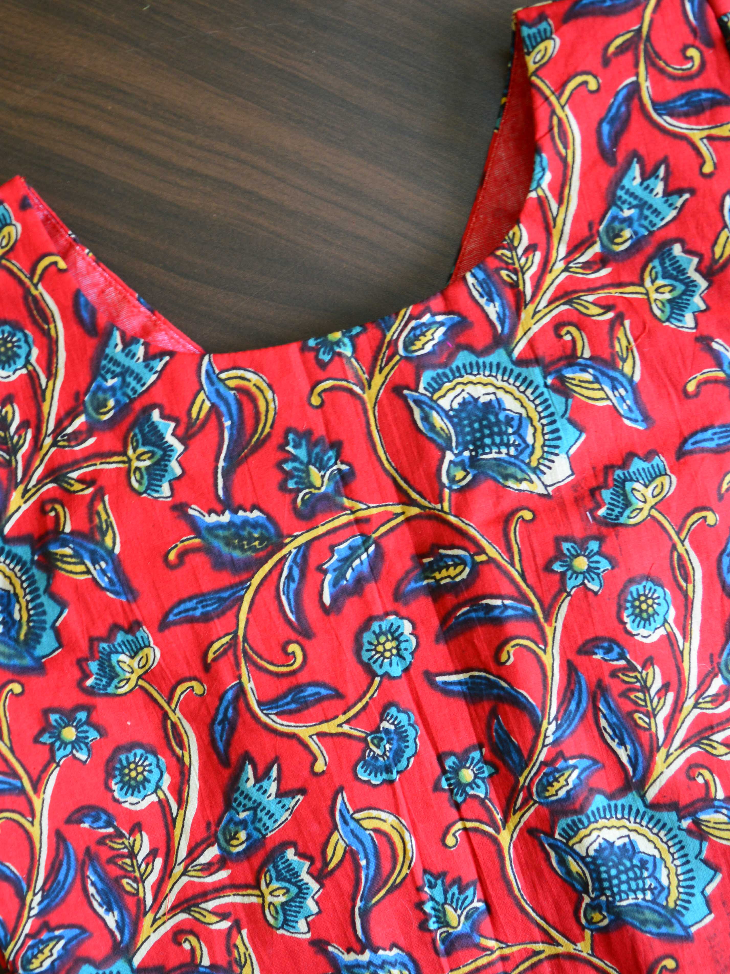 Pure Mul Cotton Blouse-Red