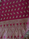 Banarasee Salwar Kameez Cotton Silk Resham Buti Woven Fabric-Magenta
