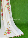 Banarasee Chanderi Handpainted Saree-White