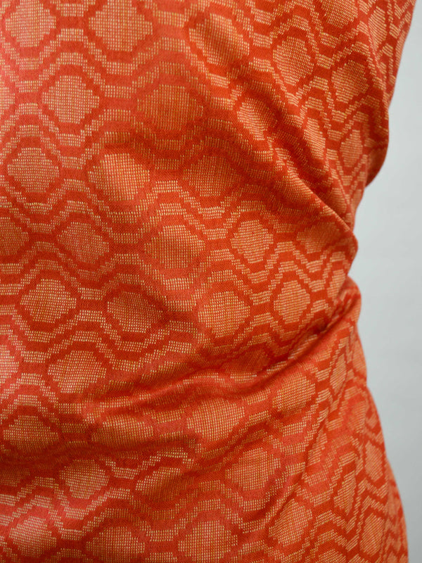 Handloom Silk Cotton Ghichha Woven Shibori Dupatta Suit Set-Rust