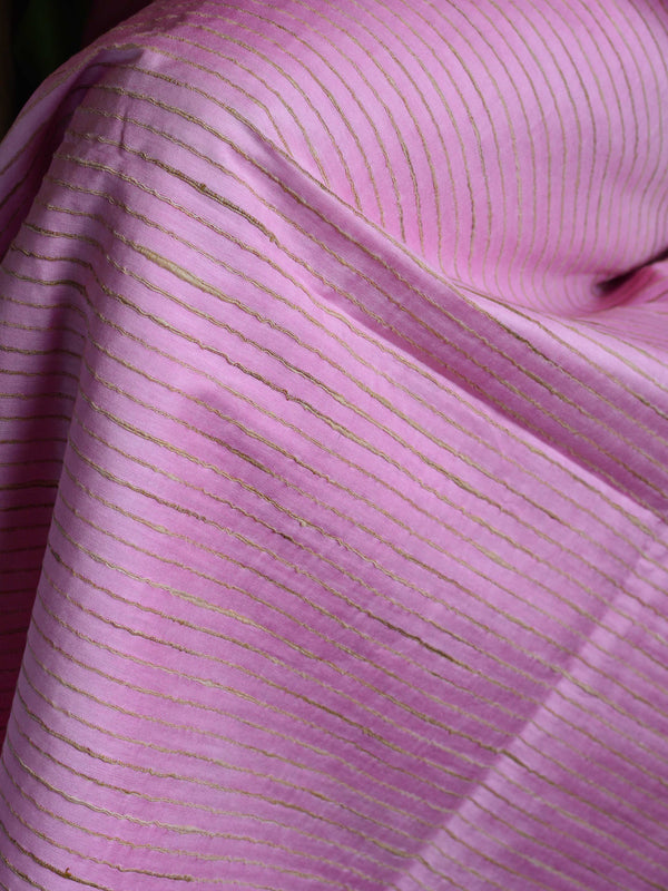 Bhagalpuri Ghichha Woven Salwar Kameez Fabric With Dual Color Dupatta-Pink & Green