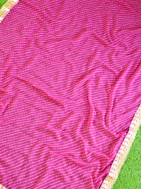 Chiffon Leheriya Gotapatti Dupatta-Magenta