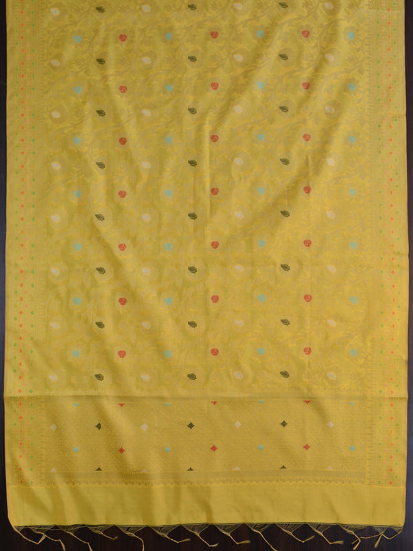Banarasee Art Silk Jaal Design Dupatta-Yellow