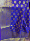 Banarasee Cotton Silk Saree With Zari Buti & Border-Purple