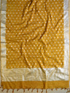 Banarasee Handloom Chanderi Cotton Zari Work Salwar Kameez Dupatta Set-Mustard Yellow