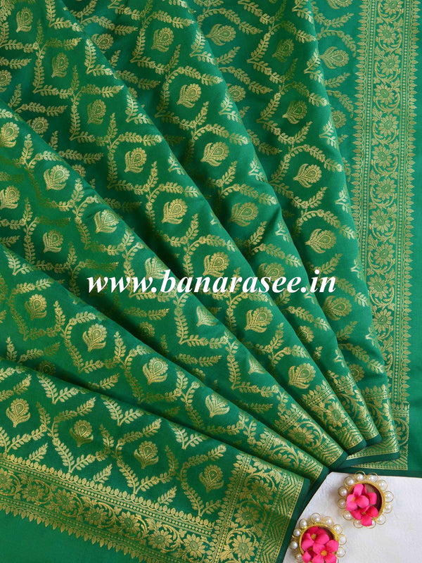 Banarasee Art Silk Jaal Design Dupatta-Green