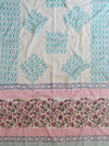 Handloom Mul Cotton Block Print Suit Set-White