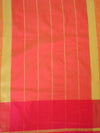 Banarasee Organza Mix Saree With Zari Jaal & Satin Border-Orange